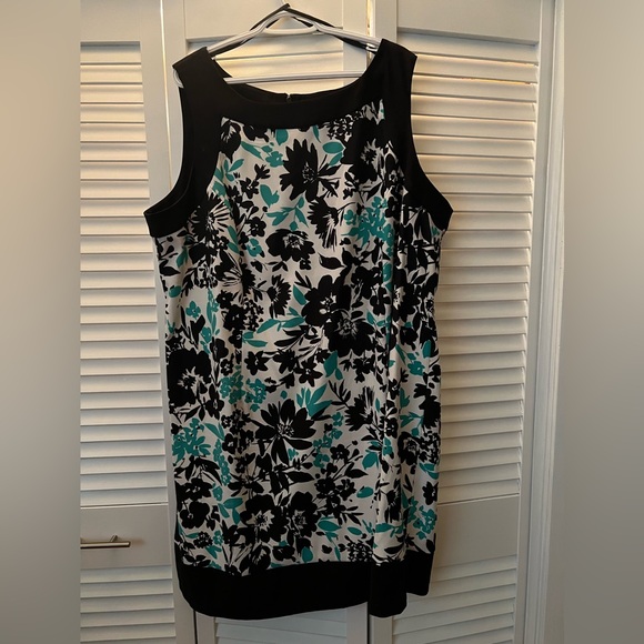 Teal flower sheath dress - Picture 1 of 2